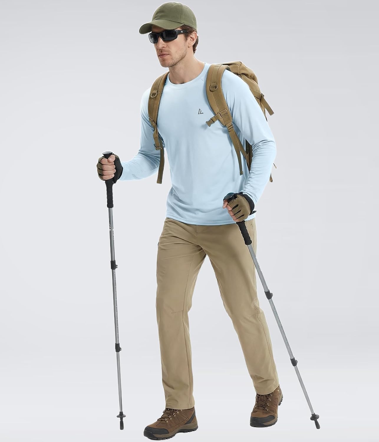 Mens UPF 50+ Long Sleeve Sun Shirts Uv Protection Fishing Rash Guard Dry Fit Moisture Wicking Tops Swim Workout 2 4 Pack