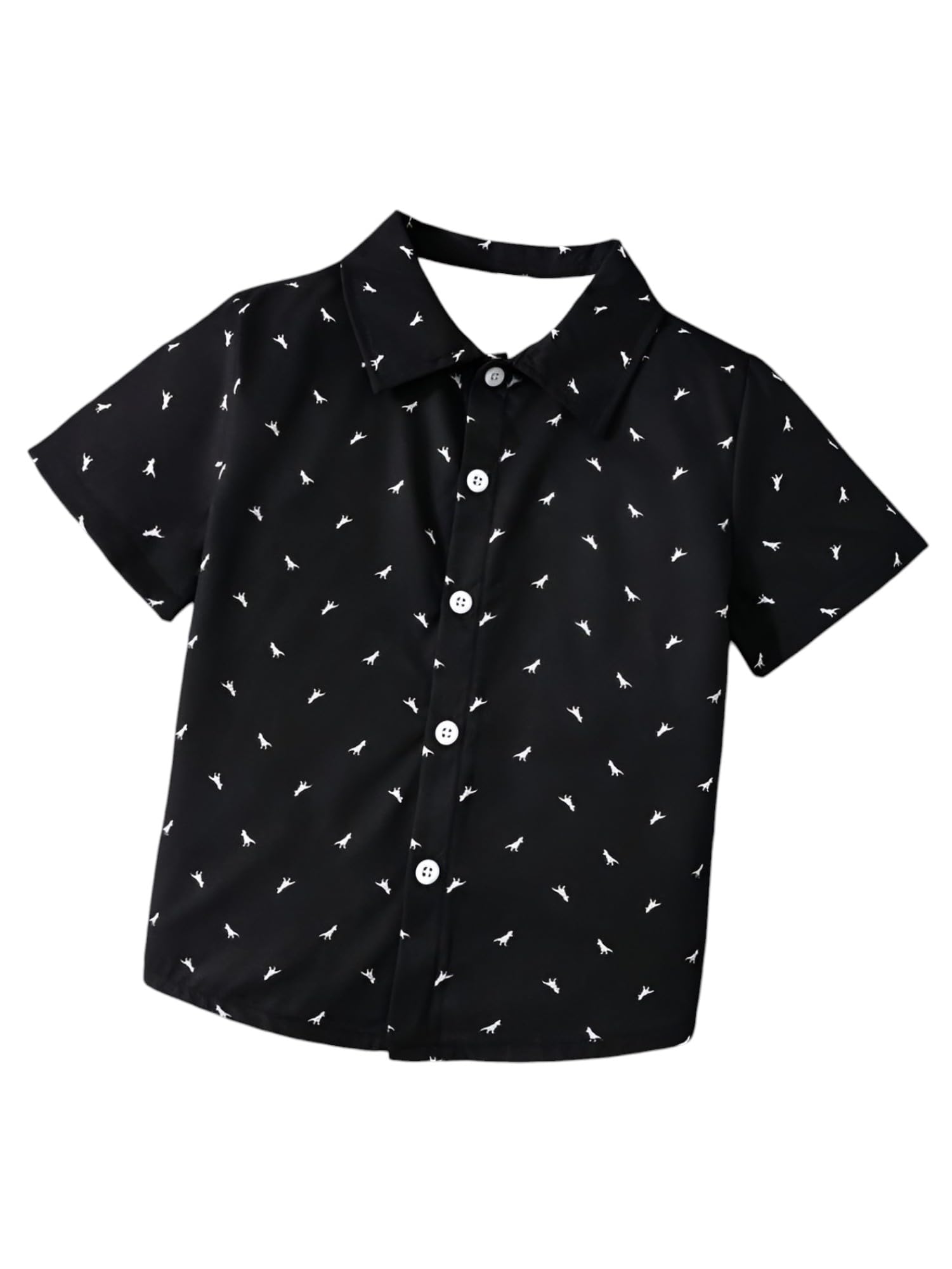 VANI COUTURE Checkered Black and White Button-Down Shirt for Baby Boys