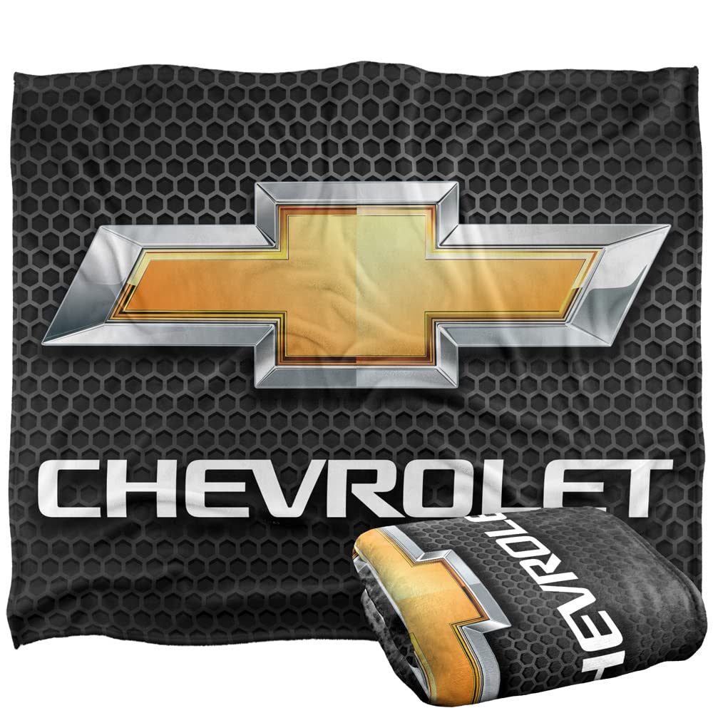 Chevrolet Chevy Bowtie Throw Blanket - Silky Touch - White - 152 x 127 cm