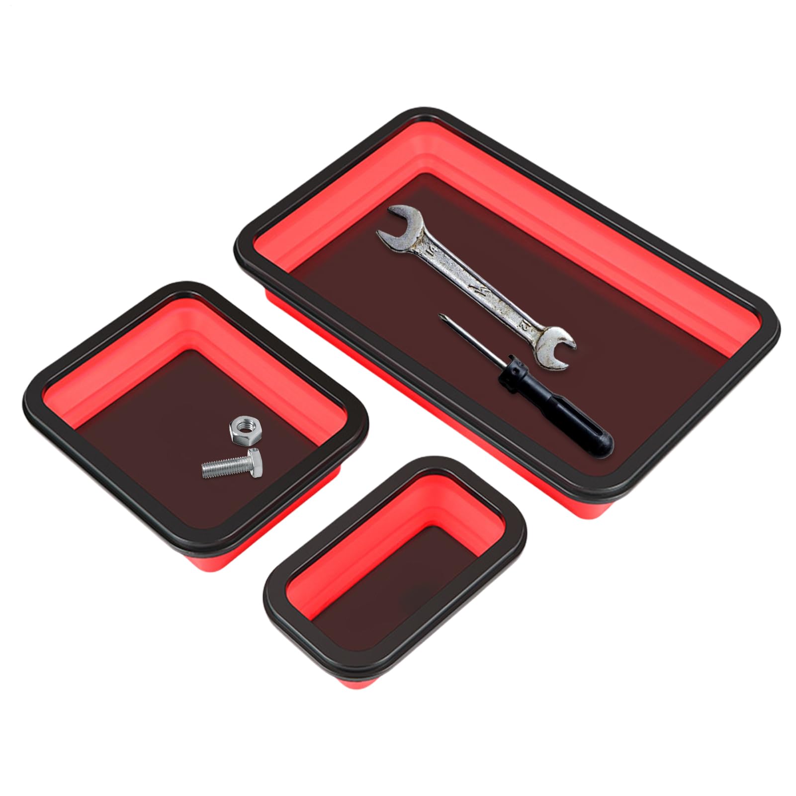 Vassoio Magnetico Pieghevole Silicone Magnetico Gestione Viti | Organizer per e Bulloni Per Meccanici, Garage, Officina, Riparazione e Manutenzione Auto