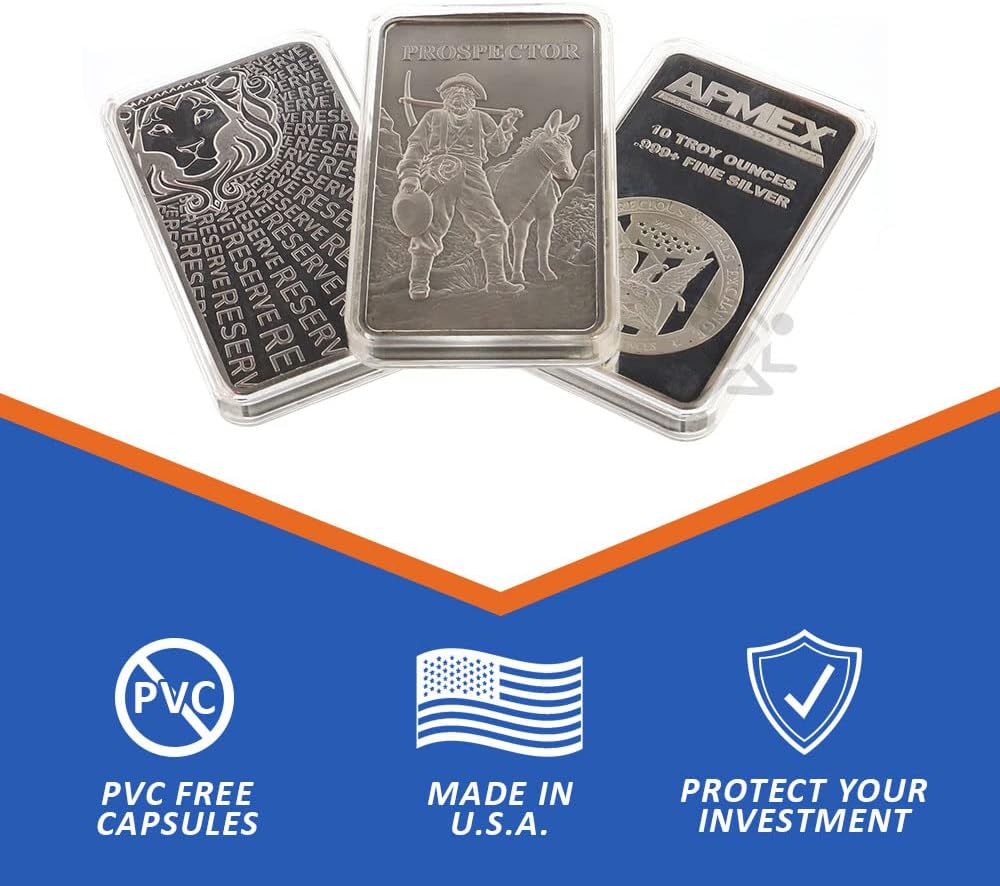 10oz Silver Bar Direct Fit Air-Tite Capsule Holder Qty: 5