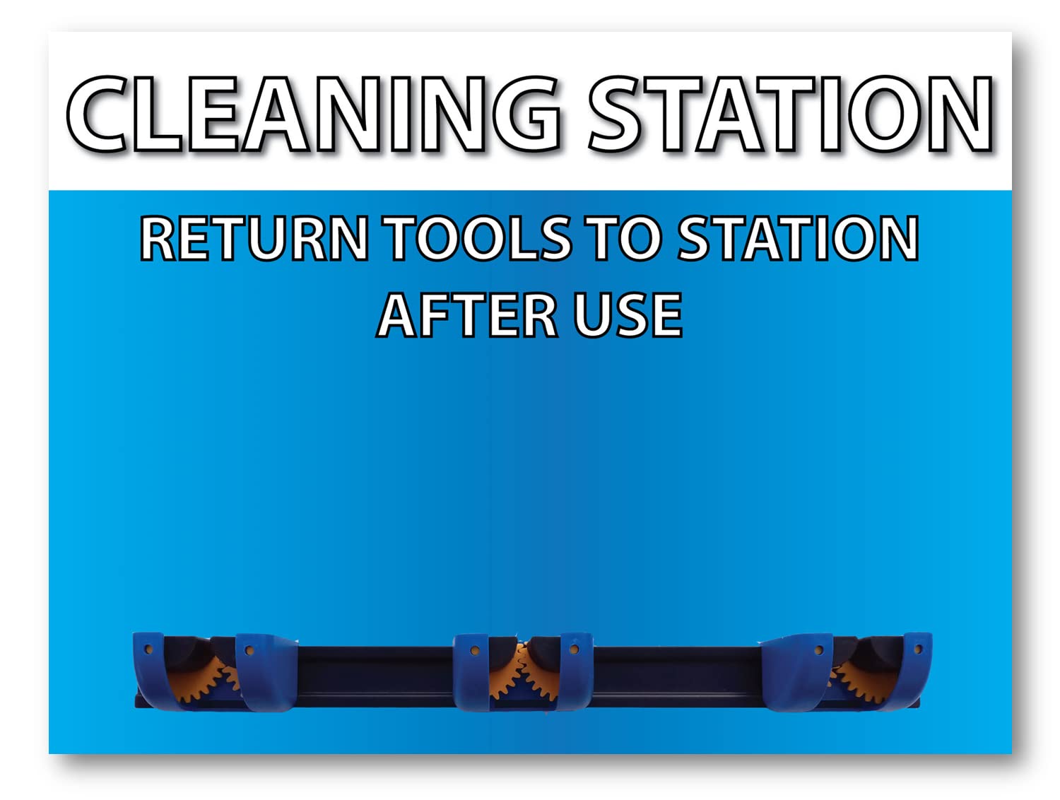 5S Cleaning Station Shadow Board Colour Coded for Cleaning Red Blue Green and Yellow (Green)