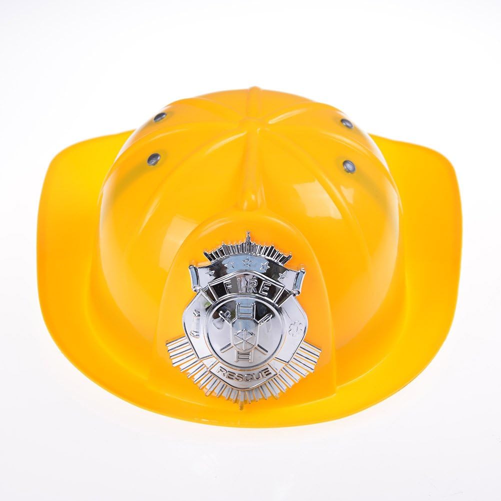 Kids Firefighter Helmets, Plastic Fireman Hat, Yellow