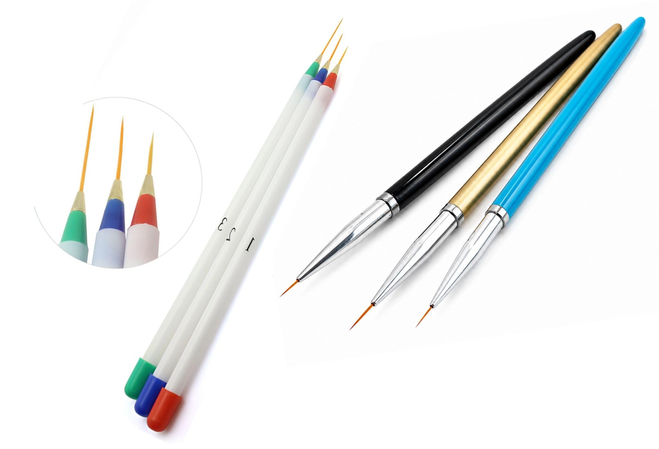 Professional Nail Art Brush Set UV Gel Acrylic Nail Brushes Fine Detail Liner Drawing Pens Nylon Bristles for Gel Polish Nail Extension Poly Gel Manicure Salon Home DIY (Multi Multi123, 18 Pcs)-image-41
