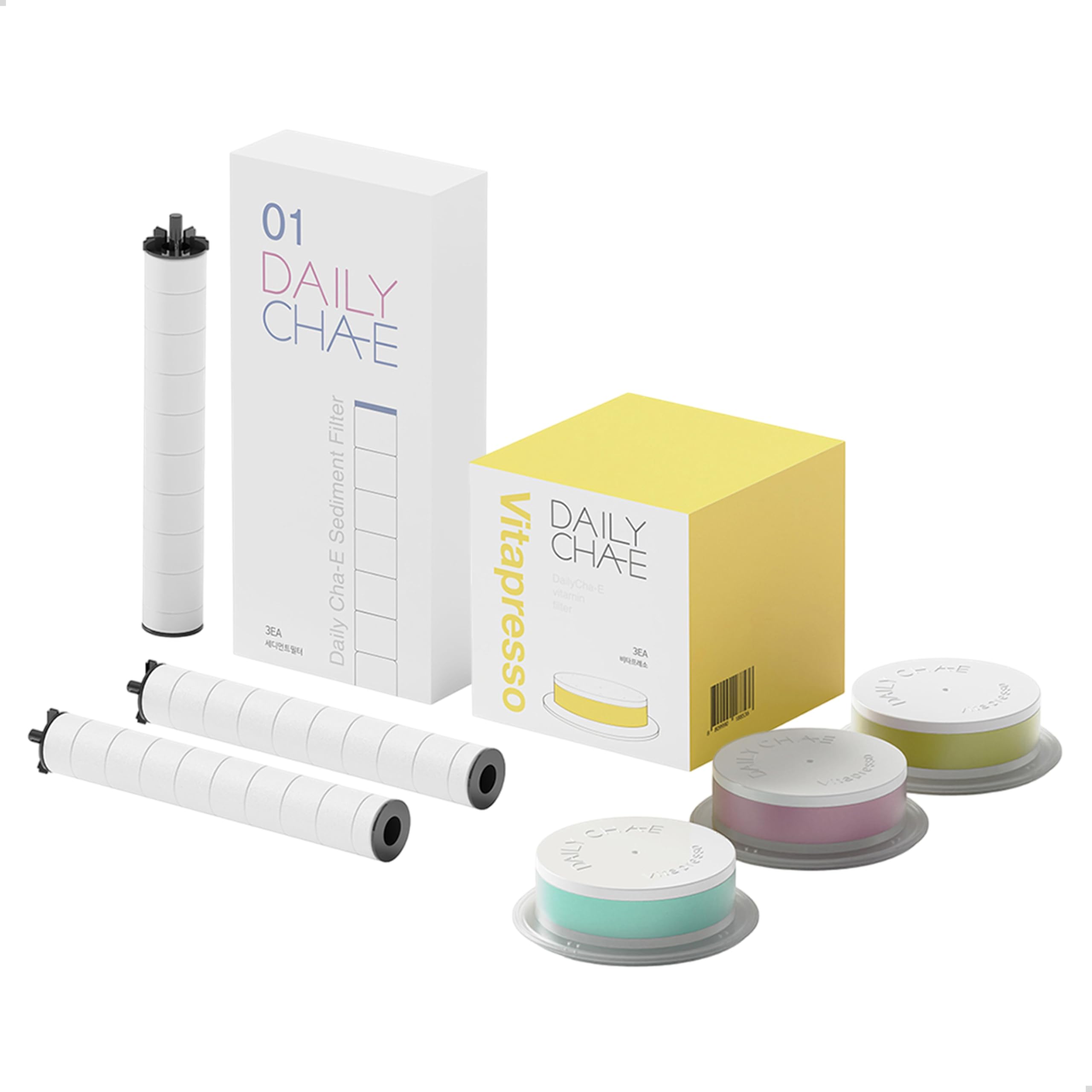 Filter Combo B - Sediment Filter and Vitapresso Vitamin Shower Capsule - Removes 99.99% Chlorine and Impurities - Healthy Skin & Hair, Brightening, Antioxidant, Aromatherapy - Made in Korea