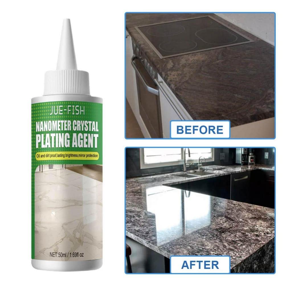 MOCIUN 3PCS Stone Crystal Plating Agent Marble Polishing Nano Crystal Liquid Stone Crystal Plating Agent for Marble/Granite/Travertine