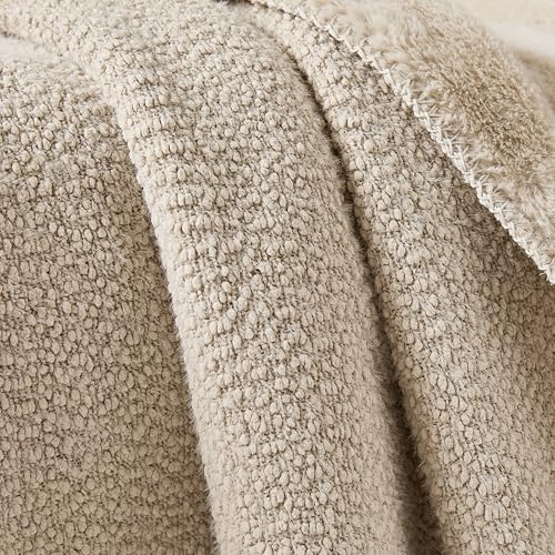 R.SHARE Kuscheldecke Flauschig Kaninchen Plüsch Decke Kunstfell Sofadecke Weich und Warm Sofaüberwurf Couchdecke Überwurfdecke Wohndecke Für Bett Sofa Schlafzimmer Büro,125 x 150 cm,Beige