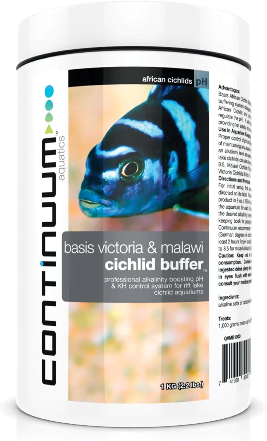 Continuum Aquatics "Basis Victoria/Malawi Cichlid Buffer" Alkalinity Boosting for Rift Lake Aquariums, 4000g