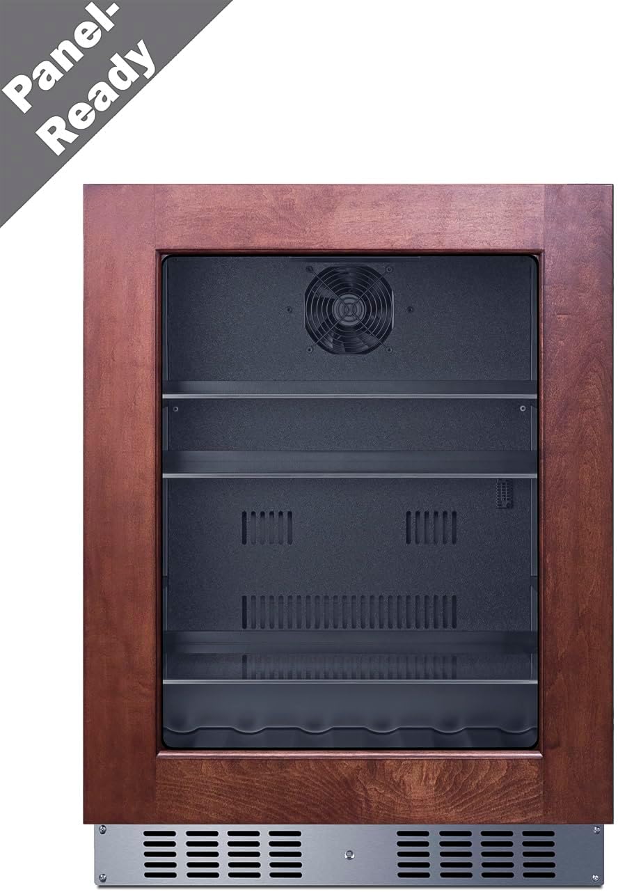 Summit 24" Refrigerator, 4.63 cu.ft. Capacity, Built-In Refrigerator, ADA Compliant, Glass Door, Panel Ready* - AL57GPNR *Panel Not Included