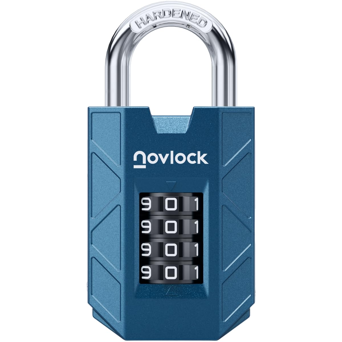 Novlock Blue Combination Padlock – Sturdy & Secure 4-Digit Lock With Code For Gym, School & Work Lockers, Cabinets, Toolboxes, Sheds & Fences – 1-Pack,