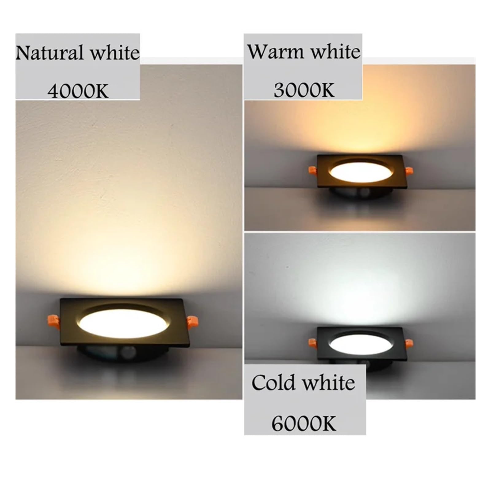 Generico Faretto da incasso a pannello LED a quadrato ultrasottile soffitto 3W 5W 7W 9W 12W 15W 18W