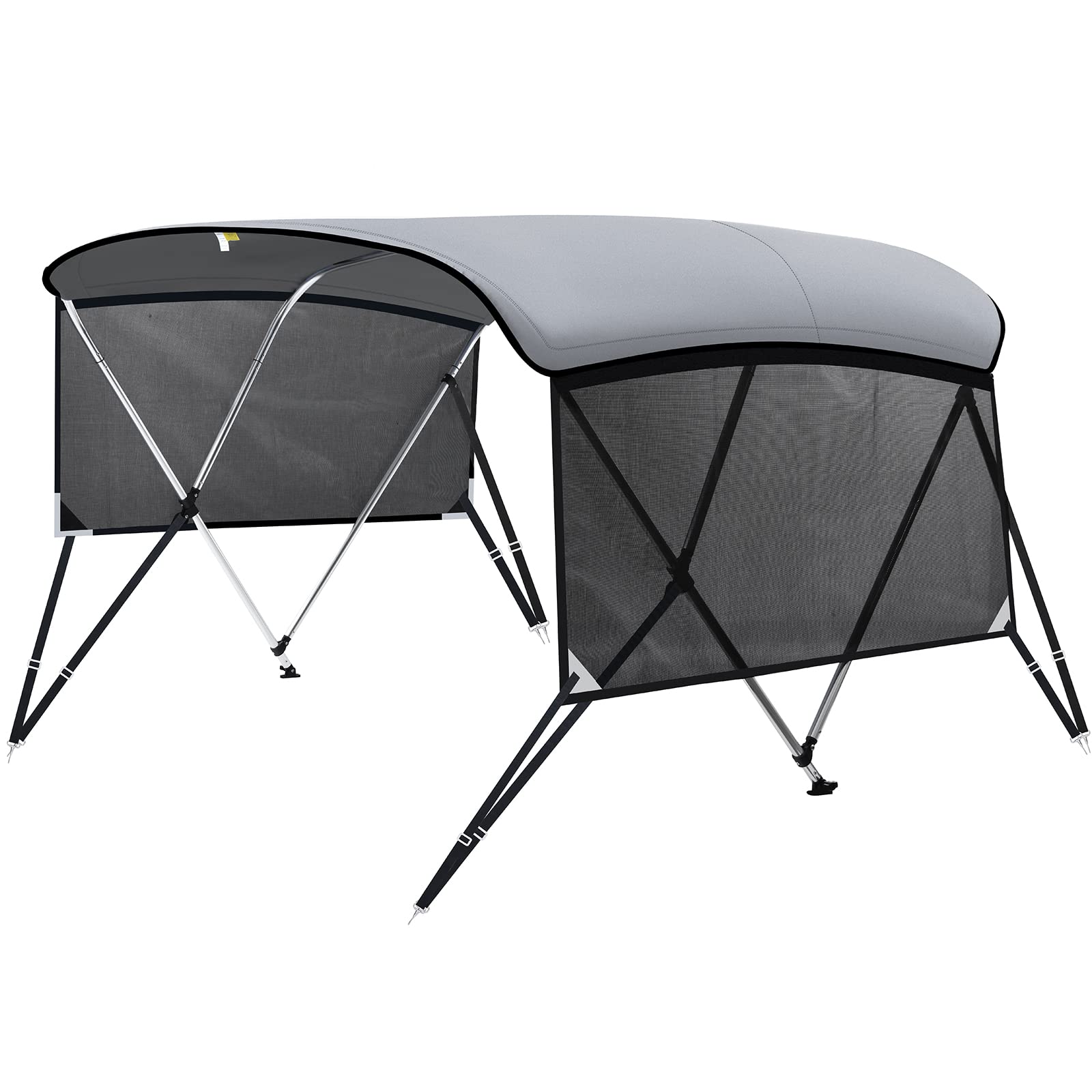KAKIT 3 4 Bow Bimini Tops for Boats with Mesh Sides Heavy Duty Cover