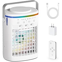 Portable Air Conditioner,Cooling Fan with 3 Speeds &amp;3 Modes,2-8H Timer,1000ml Water Tank, Remote Control,4 in 1 Humidifier, Air Conditioner,Fan,Night Light,Evaporative Air Cooler for Home,Office