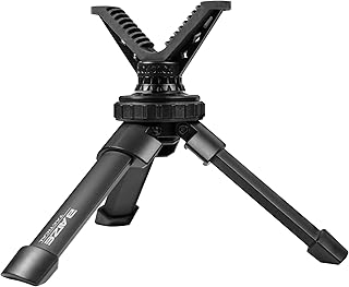 Baize Tactical Compact Rapid Shooting Rest Hunting Tripod Adjustable Height Rifle Shooting Tripod 360° Rotation V Yoke Holder, Durable Aluminum Construction for Target Shooting, Hunting and Outdoors