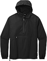 Sport-Tek Unisex Packable Anorak Jacket - Lightweight Water Wind Resistant Rain Shell for Gym Travel Daily Wear