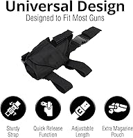 Vista 5 de Uamal Drop Leg Holster, Right Handed Tactical Thigh Pistol Gun Holster Leg Harness - Tactical Thigh Airsoft Pistol Holster with Magazine Pouch