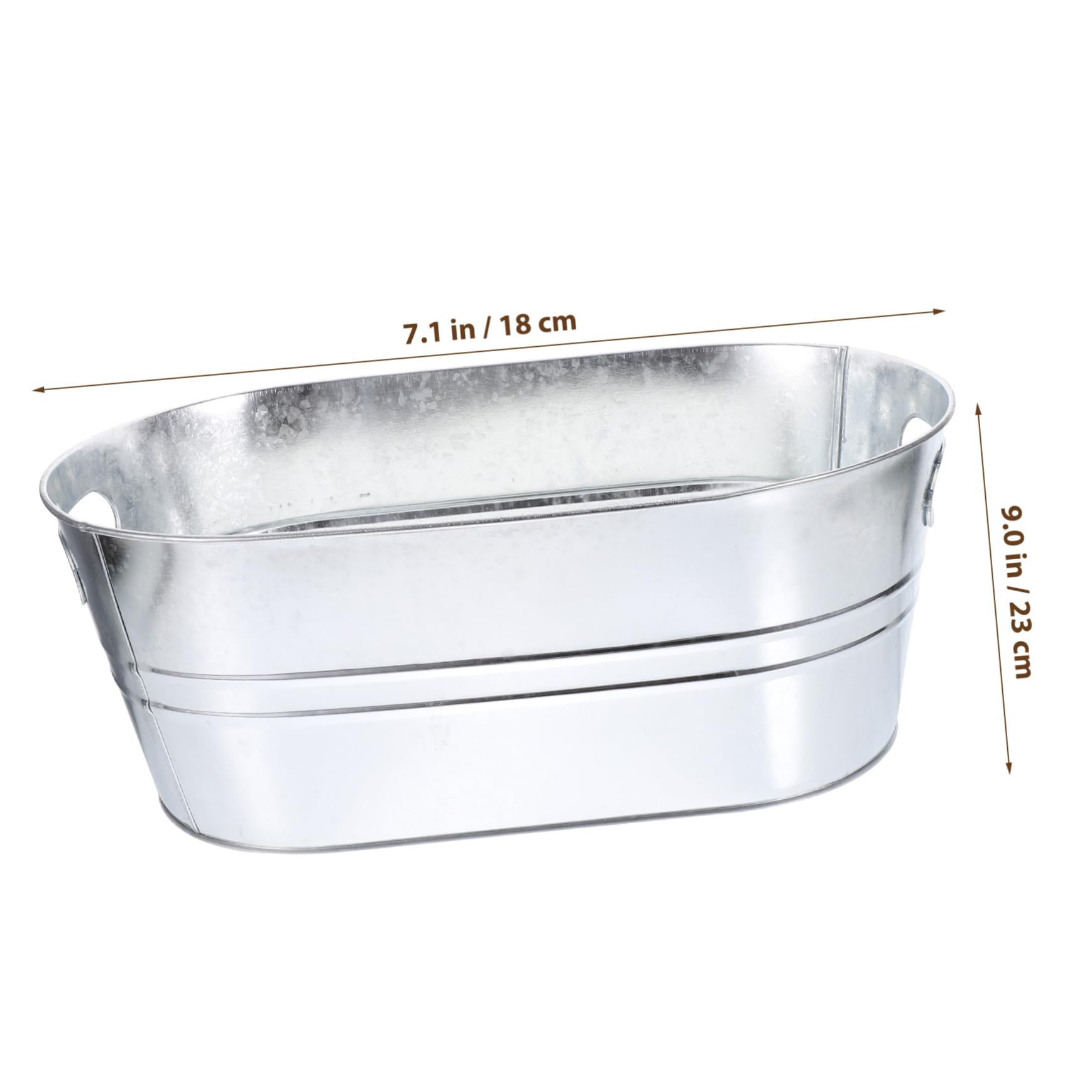 TOYANDONA Edelstahl Eiswürfelbehälter 15l Oval Silber mit Griff