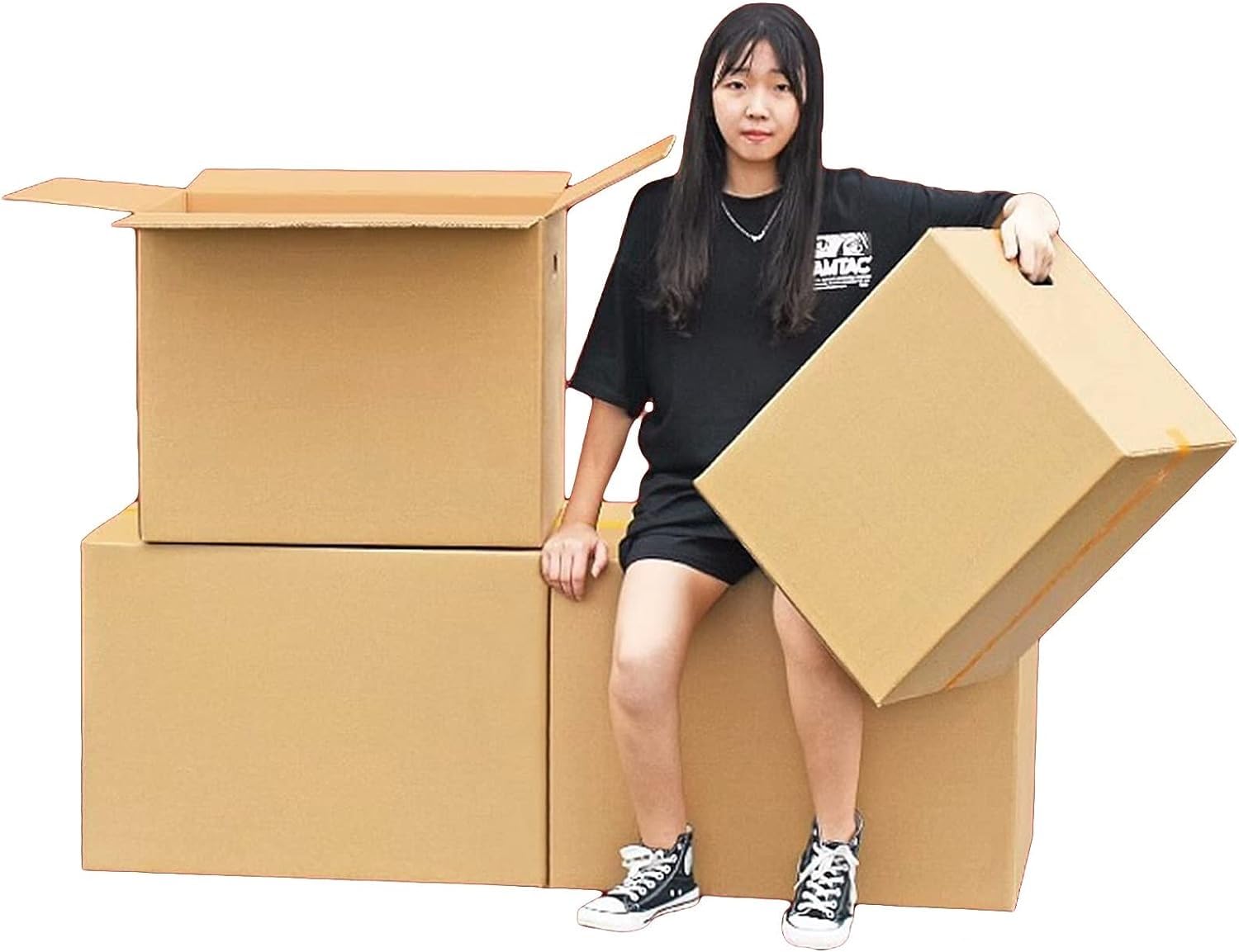 AviiSo Cajas Carton Mudanza Grandes Paquete de 5 Cajas de mudanza para mudanzas, Embalaje y Almacenamiento, 40/50/60/70/80cm (Size : 40x30x30cm/16x12x12in)