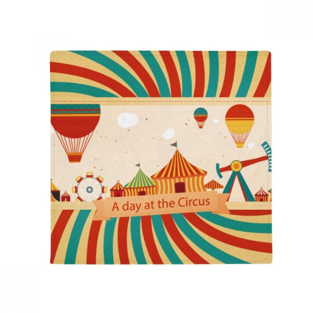 Tapis antidérapant motif cirque 50x50cm lavable pour sol cuisine