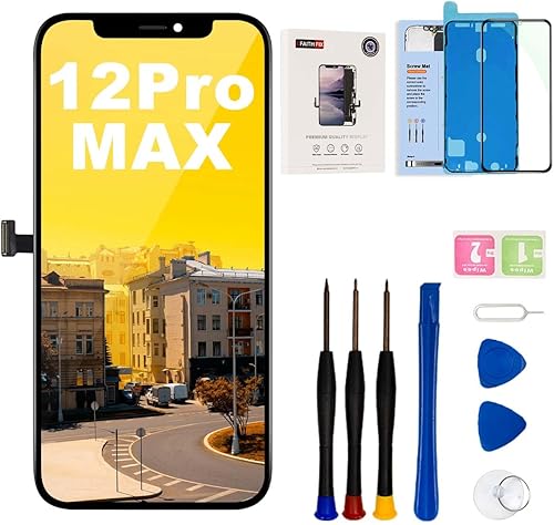 EFAITHFIX Para iPhone 12 PRO MAX Pantalla LCD Reemplazo de 6.7 pulgadas Asamblea LCD Pantalla LCD 3D Digitalizador de Pantalla Táctil con