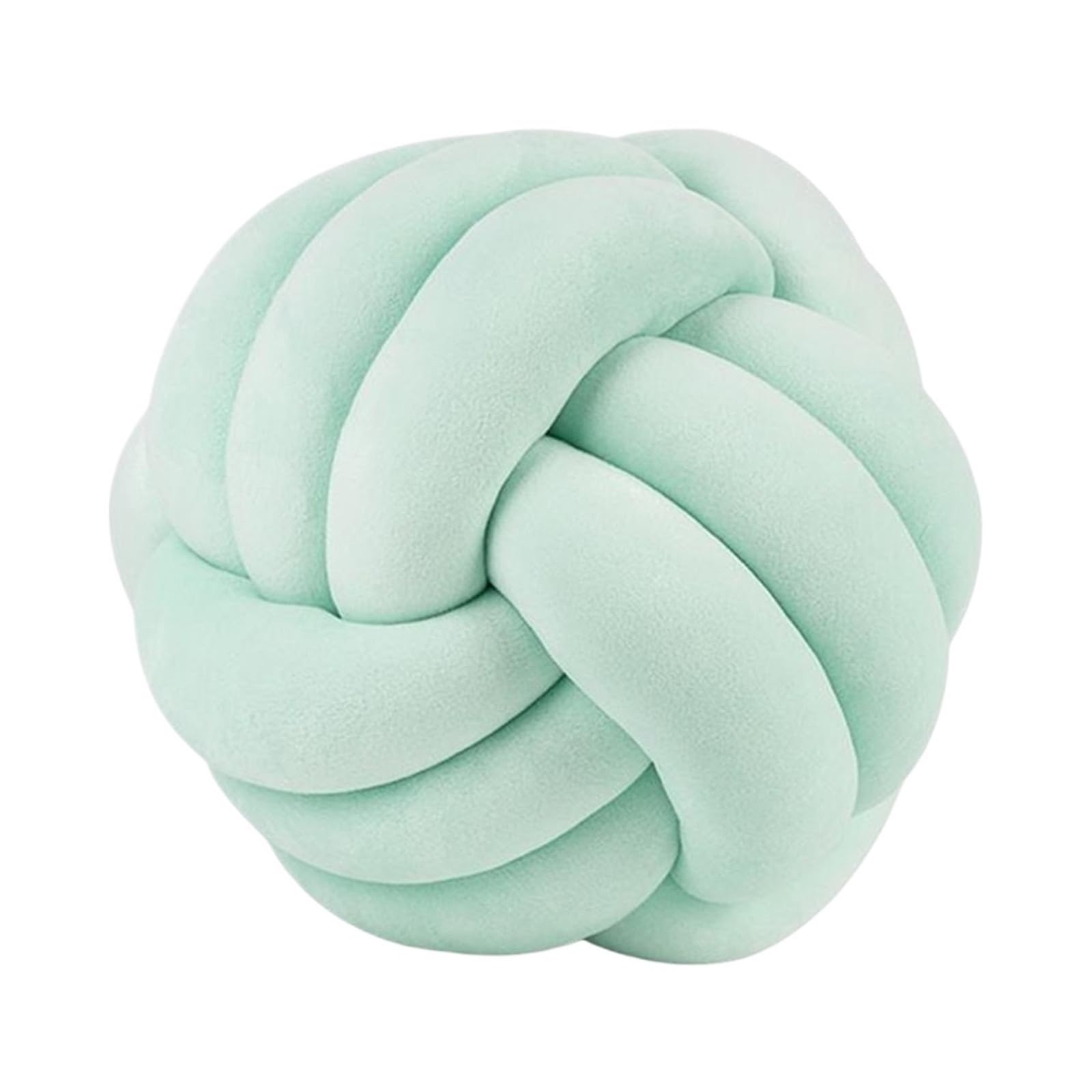 GIYXHU Knotted Plush Soft Knot Ball Pillow Home Decor Cushion Throw Handmade for Couch(Light Green)