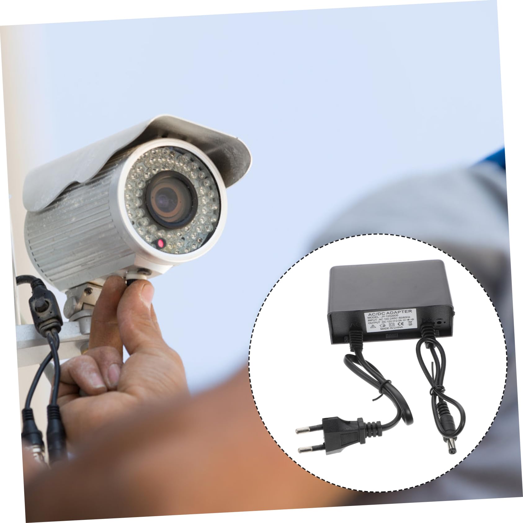 Holibanna Adattatore Alimentazione Antipioggia 12v 2a per LED e Telecamere Alimentatore Switching Resistente per Esterni Compatibile 100-240v AC