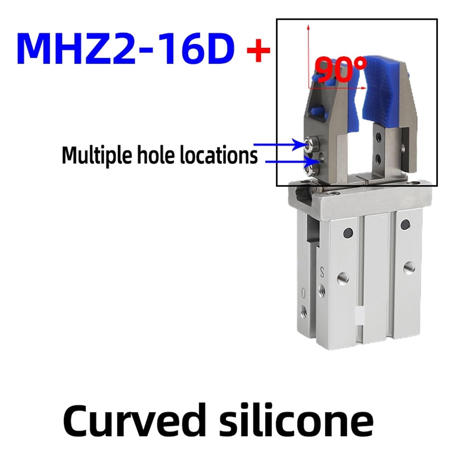 Pneumatyczny Siłownik Palcowy Z Podkładką Silikonową Akcesoria Chwytak Mechaniczny MHZ2-10 MHZ2-16D MHZ2-20D MHZ2-25D Precyzyjna Płynna Praca(MHZ2-16D-HXDK)