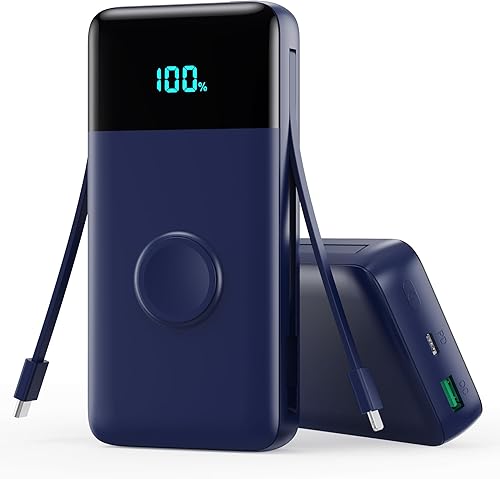 Miniatura 7 de Cargador portátil de 40800mAh para iPhone con cable incorporado y cargador para iWatch, banco de energía USB C de carga rápida PD de 25W, paquete de