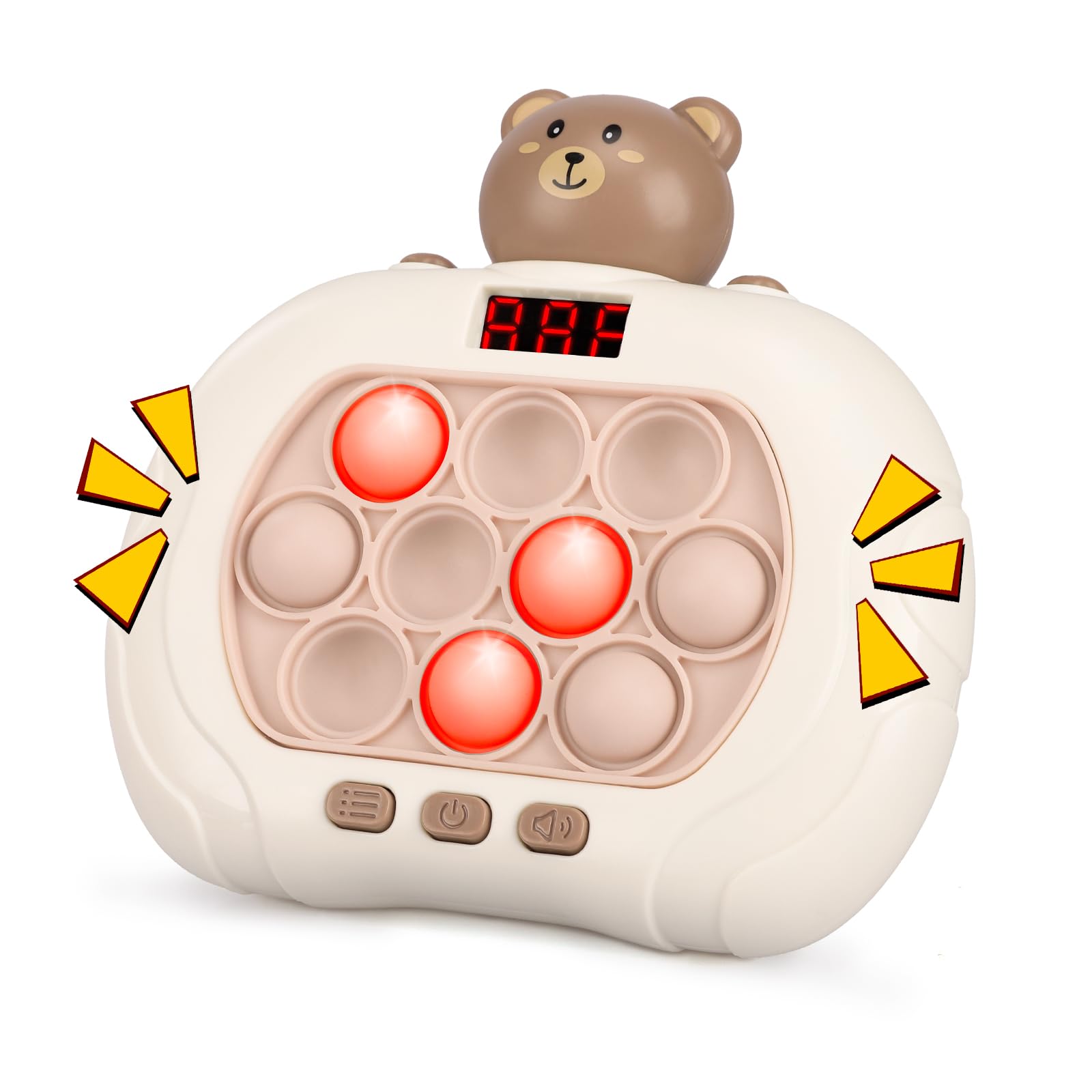 Pop Game Light Up Fidget Toy for Kids 5-7 8-12, Handheld Puzzle Game Sensory Toys with LED Screen, Christmas Toys Gifts for 3-12 Year Old Boys Girls (Bear)