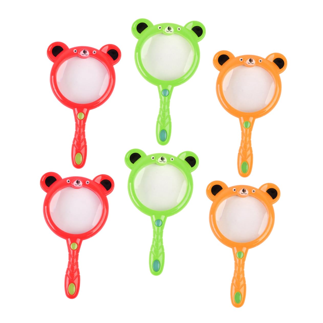 KOCKSHION 6pcs Magnifier Magnifying Glasses Handheld Handle Scientific Exploration Magnifying Glass Plastic Random Color
