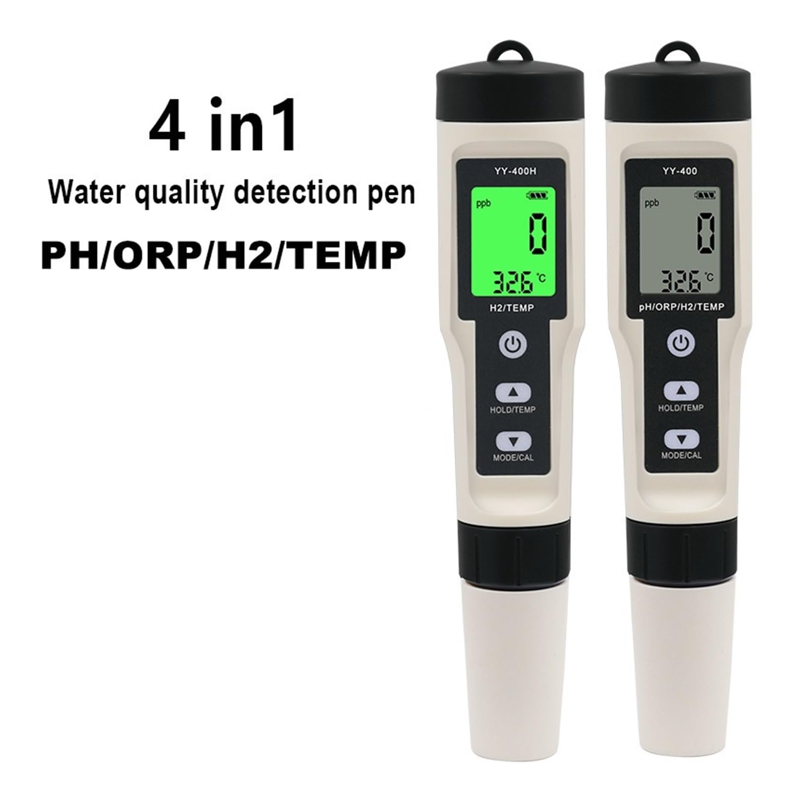 4 In1 H2/PH/ORP/Temp Misuratore di qualità Acqua Tester for Piscine Acquari Potabile Penna Misurazione Ricca Idrogeno Rilevamento Rapido E Preciso(Wth Backlight)