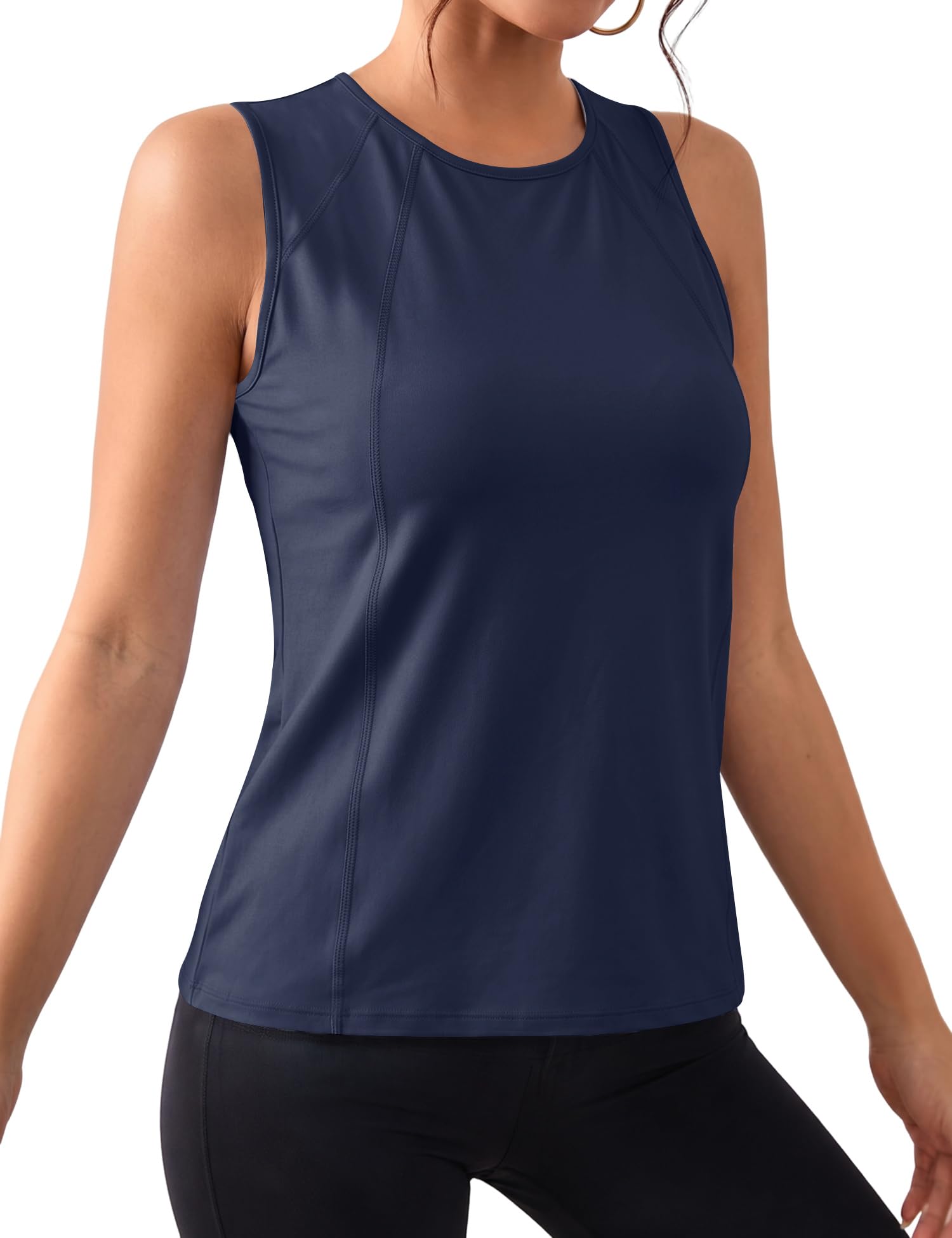 IECCP Damen Sport Tank Tops Sommer Locker Ärmelloses Yoga Fitness Sport Shirt Rundhals Gym Workout Laufshirt