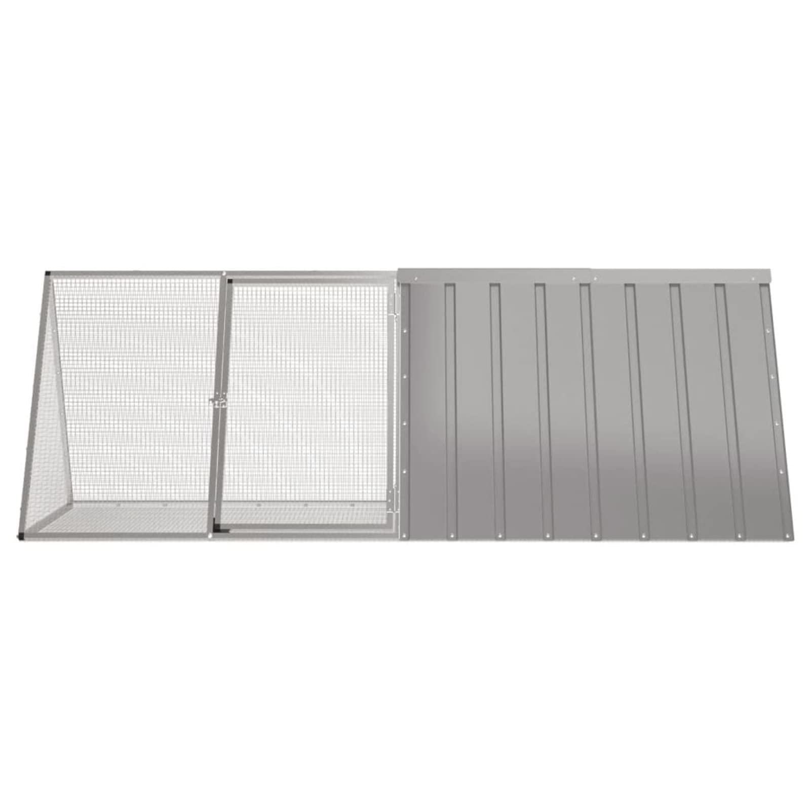 Gabbia per Conigli Grigio 201,5x80,5x71 cm Acciaio Zincato