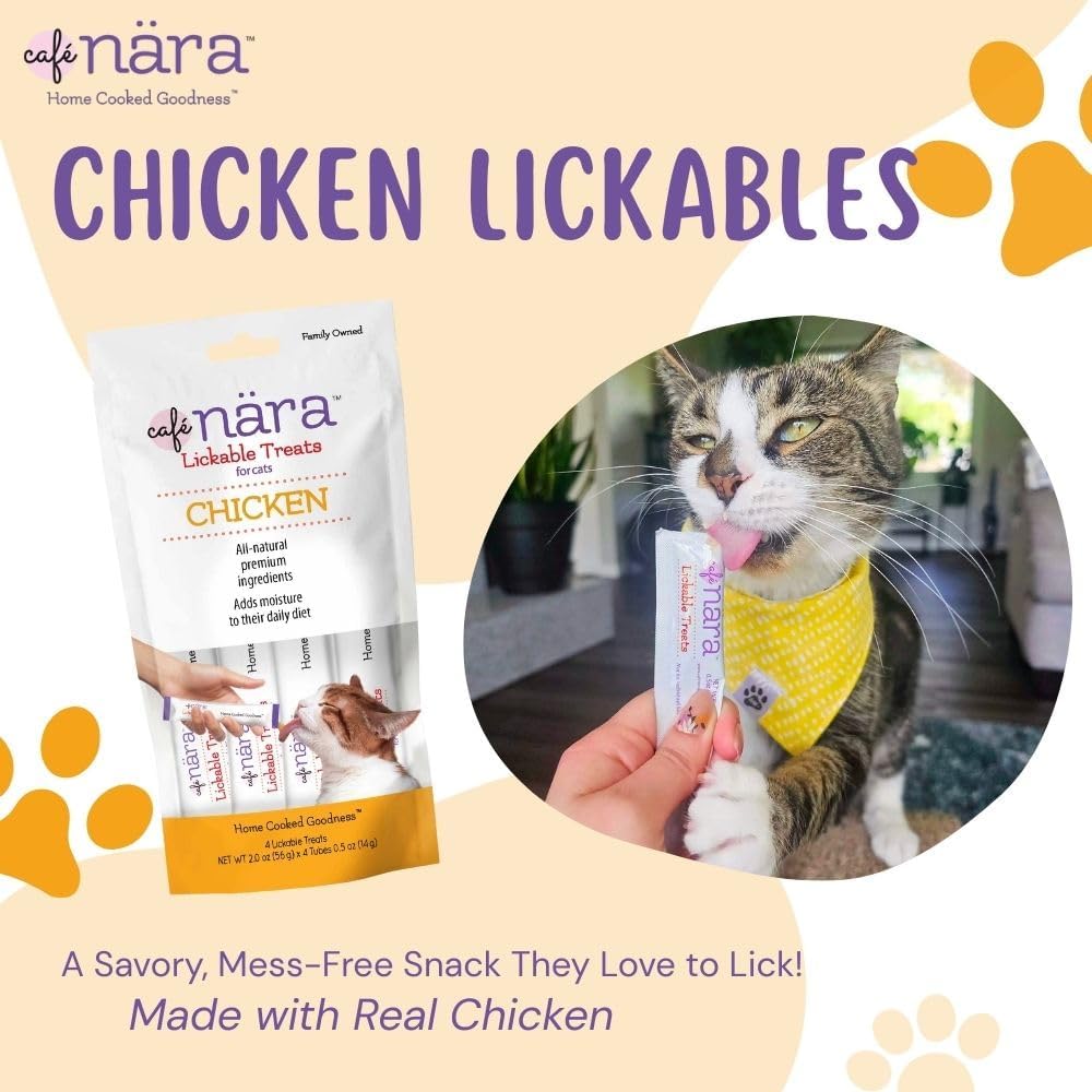 Café Nara Chicken Flavored Lickable Treats for Cats - Pack of 12