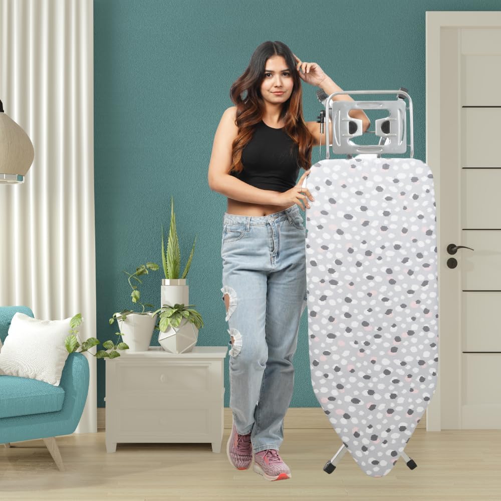 Sponsored Ad - BRANCO Mesh Ironing Board Large & Foldable Aluminised Cloth Cover | Ironing Table for Home | Dress Ironing Table | Iron Press | Cloth Ironing Table | Silver 130X47 (Large)