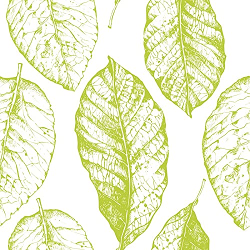 Feuilles florales détaillées stickers muraux pour rénover sans colle