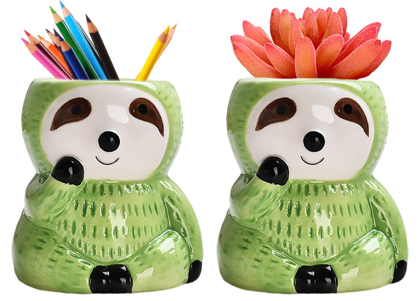 LOZACHE Schattige luiaard plantenpotten, set van 2 LOZACHE Schattige luiaard plantenpotten, set van 2