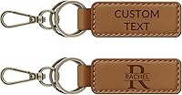 JUBOPE Personalized Leather Keychain - Custom Double-Sided Engraved Photo Key Chain for Men Women Gifts