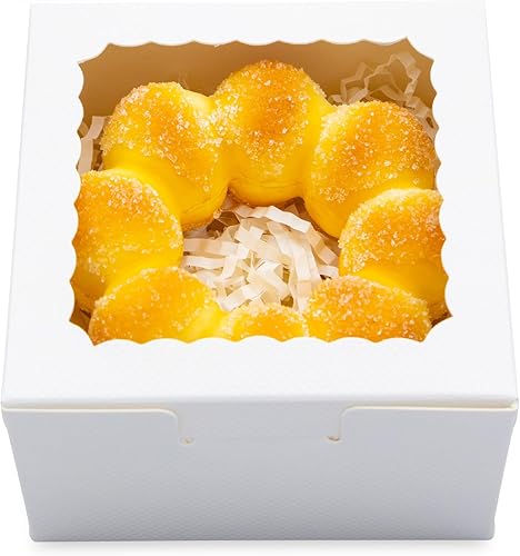 Miniatura 9 de 50 cajas blancas de panadería de 4 x 4 x 2.5 pulgadas con ventana, mini pastel, postre, pastelería, cajas pequeñas para dulces