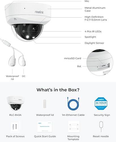 Miniatura 8 de REOLINK RLC-843A - Cámara de seguridad PoE 4K con focos, zoom óptico 5X, cámara al aire libre con visión nocturna a color, conversación