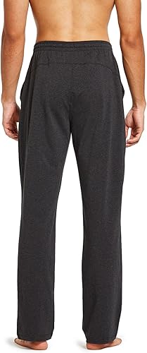 Miniatura 2 de Baleaf - Pantalones deportivos de algodón para hombre, con parte inferior abierta, ajuste holgado, con bolsillos, para correr, entrenar, yoga, de