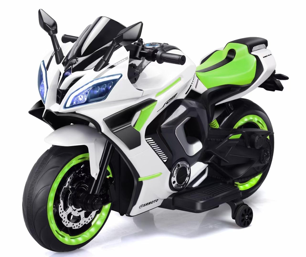 BabyGo Kids Electric Ride-On Motorcycle Big Bikes | 12V Battery Operated Bike with, LED Lights & Music | Rechargeable Bike for Boys & Girls Ages 1–8 Years | 35kg Capacity | Large R9 Bike for Kids