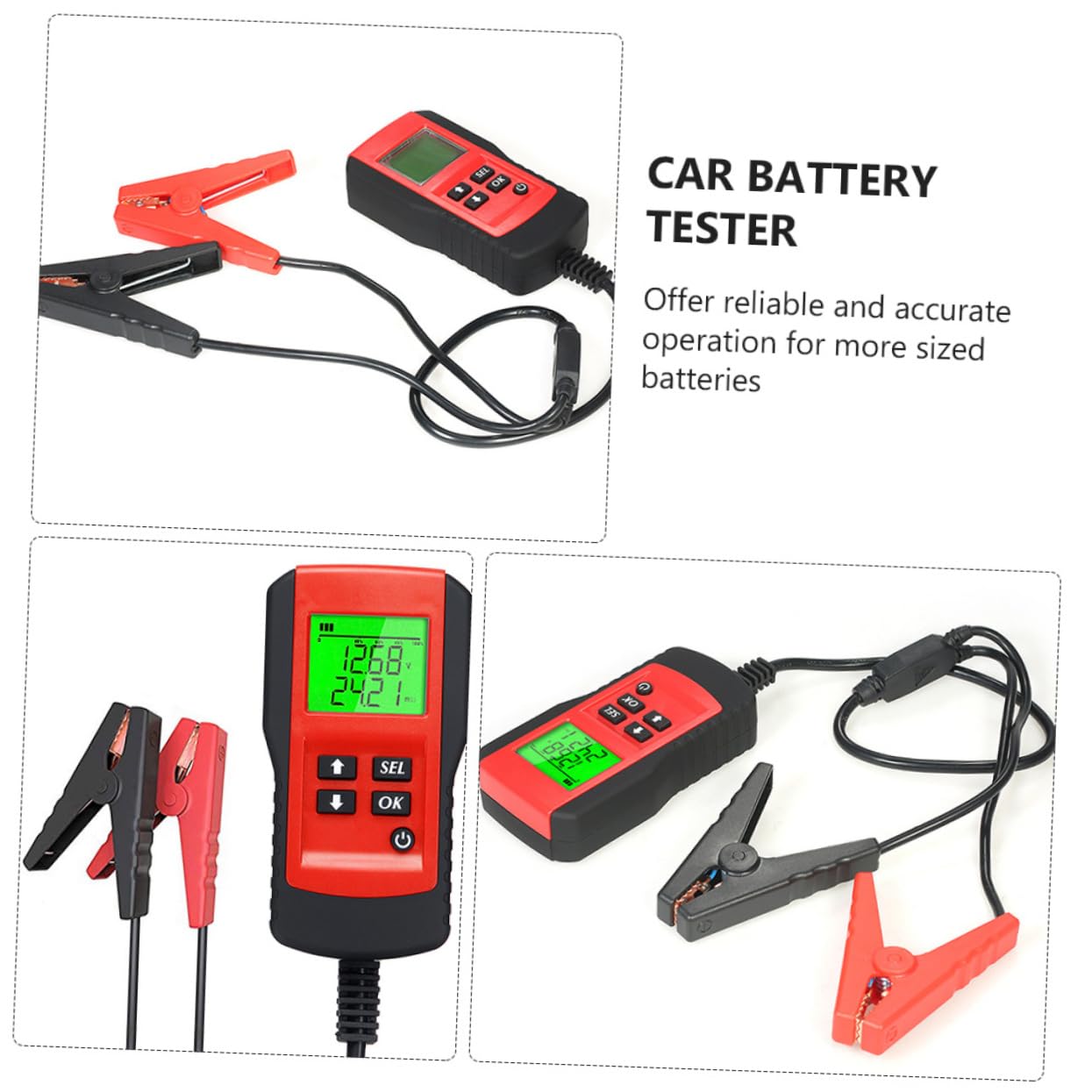 PRETYZOOM 12v Battery Analyzer Auto Battery Tester Automotive Electrical Tester Digital Display Reminder Function