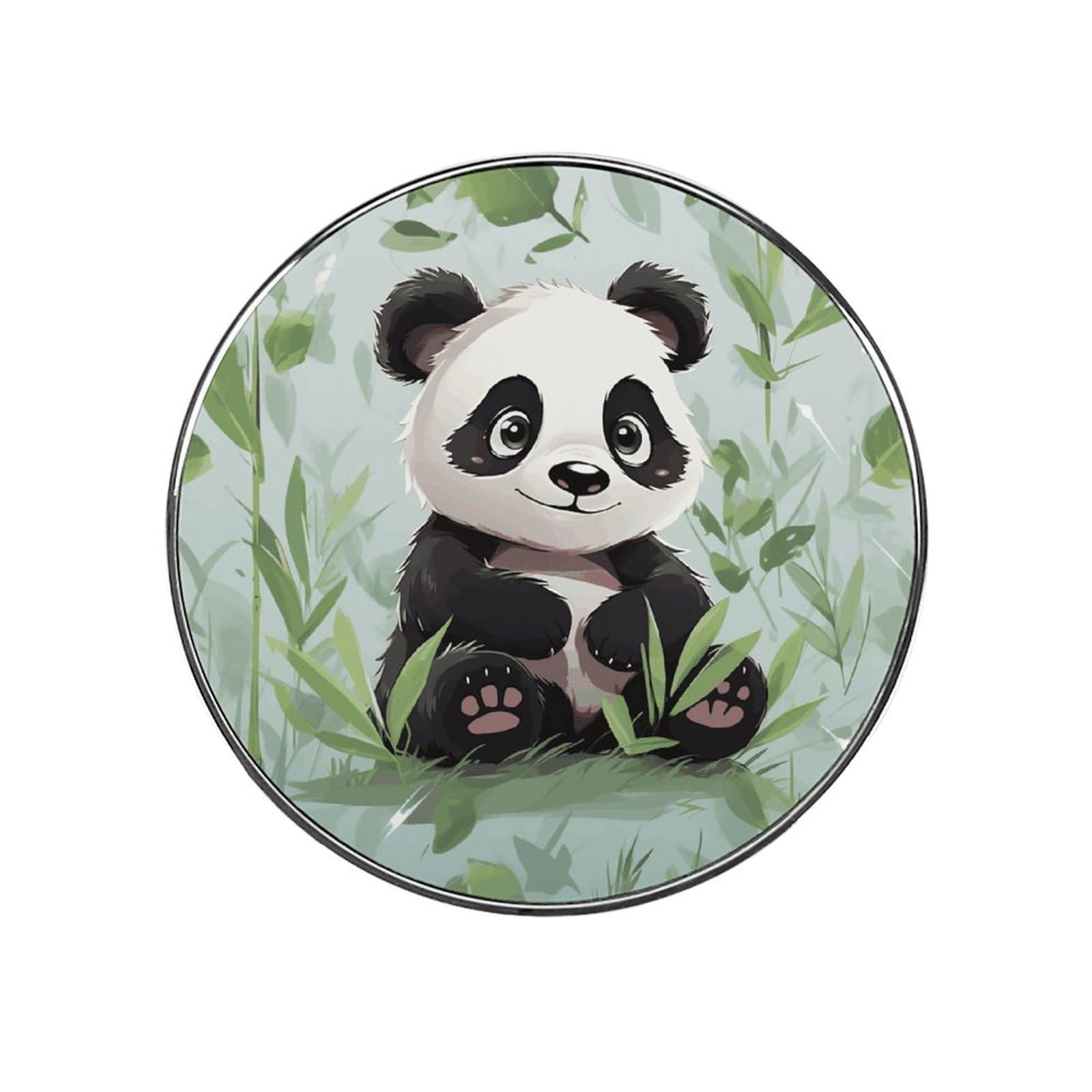 Panda Bamboo Customizable Refrigerator Magnets, Strong Magnetic Fridge Stickers, Funny Round Decorative Fridge Magnets for Home Kitchen, Whiteboard, Locker, and Office