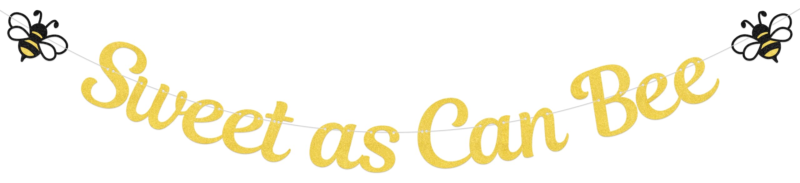 ZCXVC Sweet as Can Bee Banner Bee Themed Baby Shower Decorations Birthday Gender Reveal Party Decoration Supplies Gold Glitter