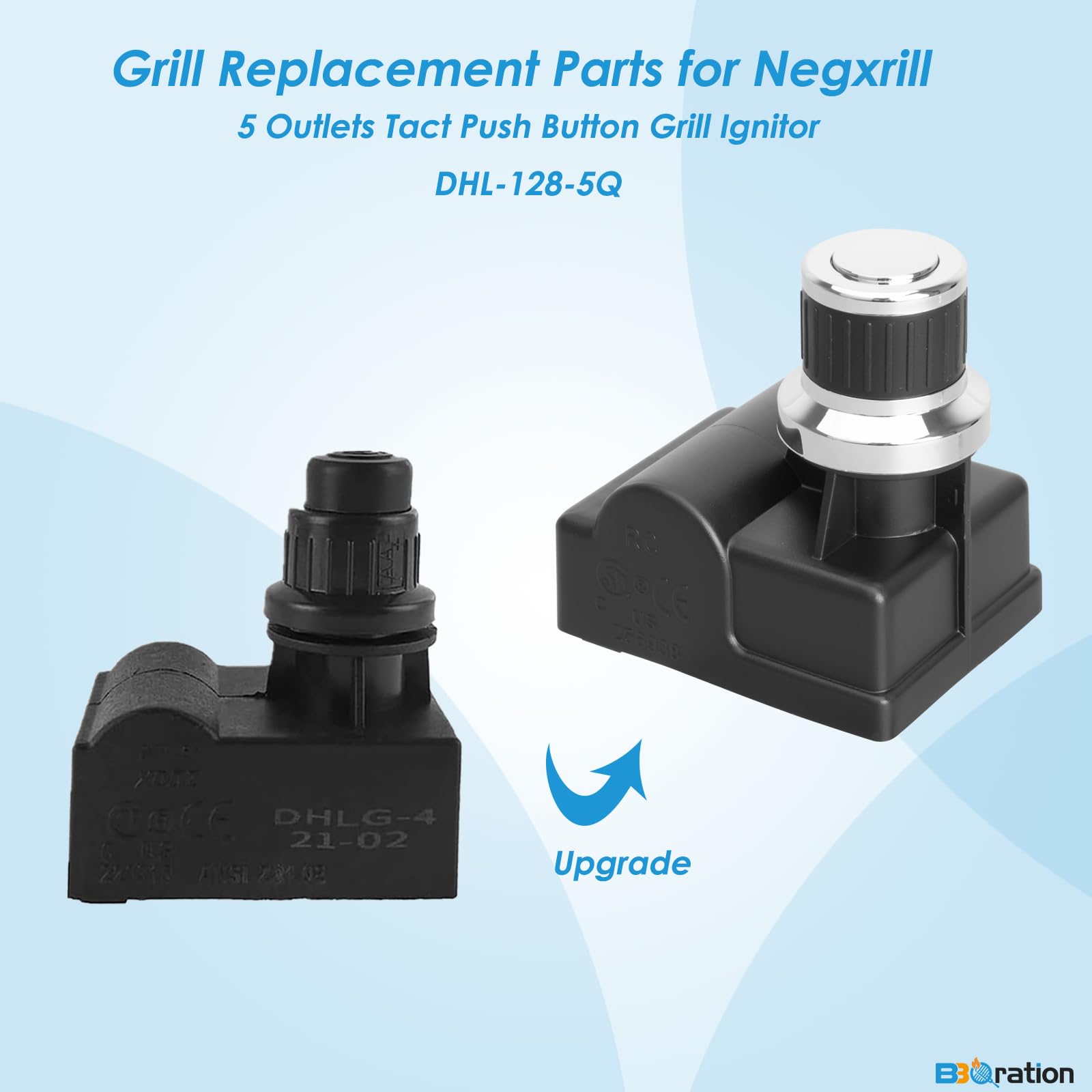 DHL-128-5Q - Kit di accenditori per griglia Nexgrill, 5 uscite, pulsante di accensione per griglia con cavo, per Nexgrill Parts 720-0830 720-0830HR 720-0958A, ricambio per Nexgrill Igniter