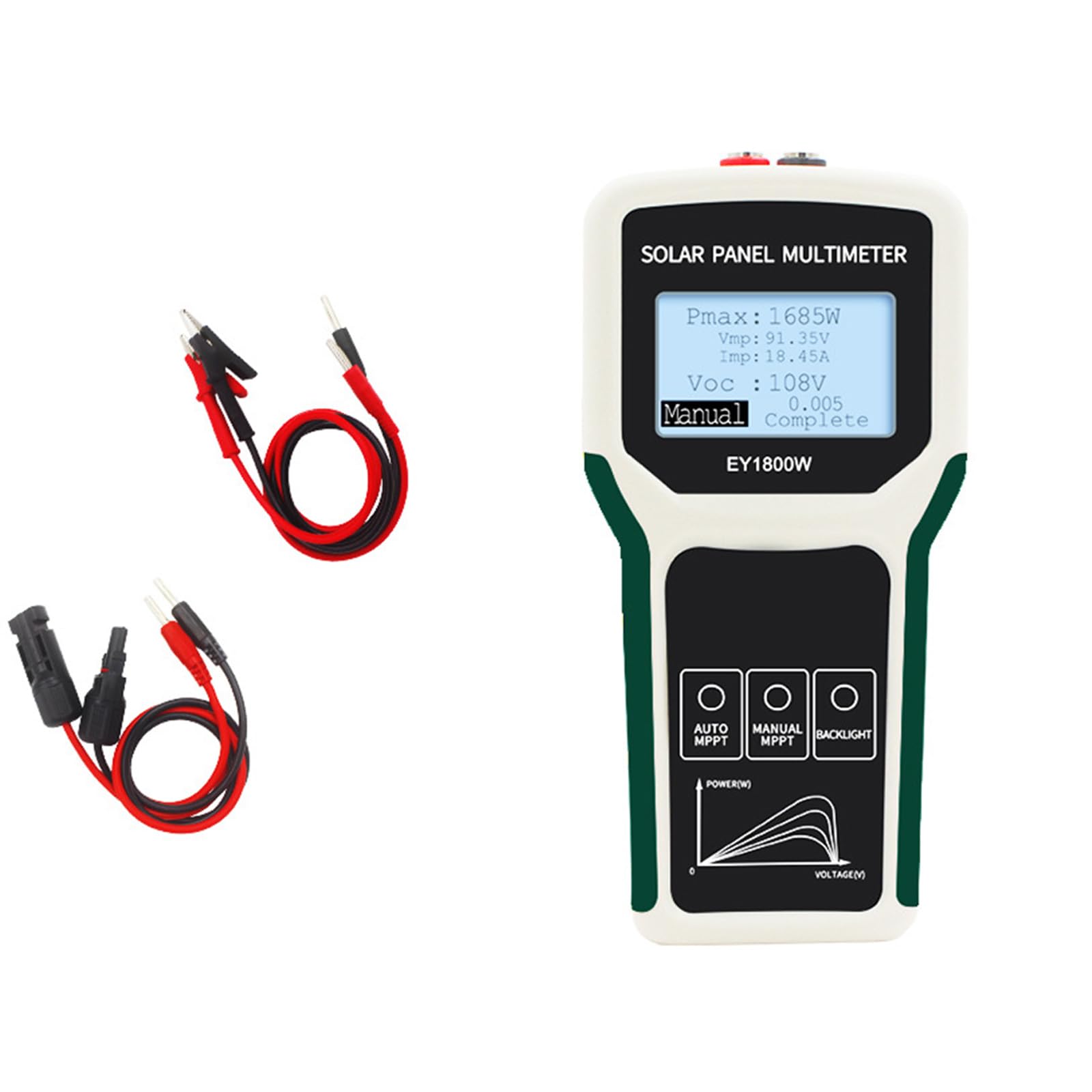 Solari Pannello Multimetro Tester MPPT Photovoltaic 5 1800W 20 120V 0 60A Con Display LCD E Rilevamento Automatico Multimetro Del Pannello Solari Automatico