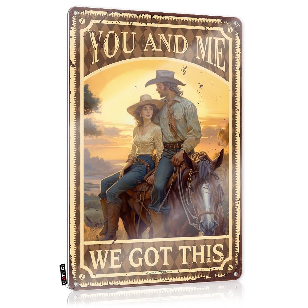 Mwfkkaddb Women's Colour Funny Tin Metal Signs You And Me We Got This Cowboy Cowgirl Tin Sign Cottage Core Decorwhimsigoth Home Decorfunny Bathroom Wall Artdesk Accessories For Vintage Bar Decor Small Sign(30X40cm)