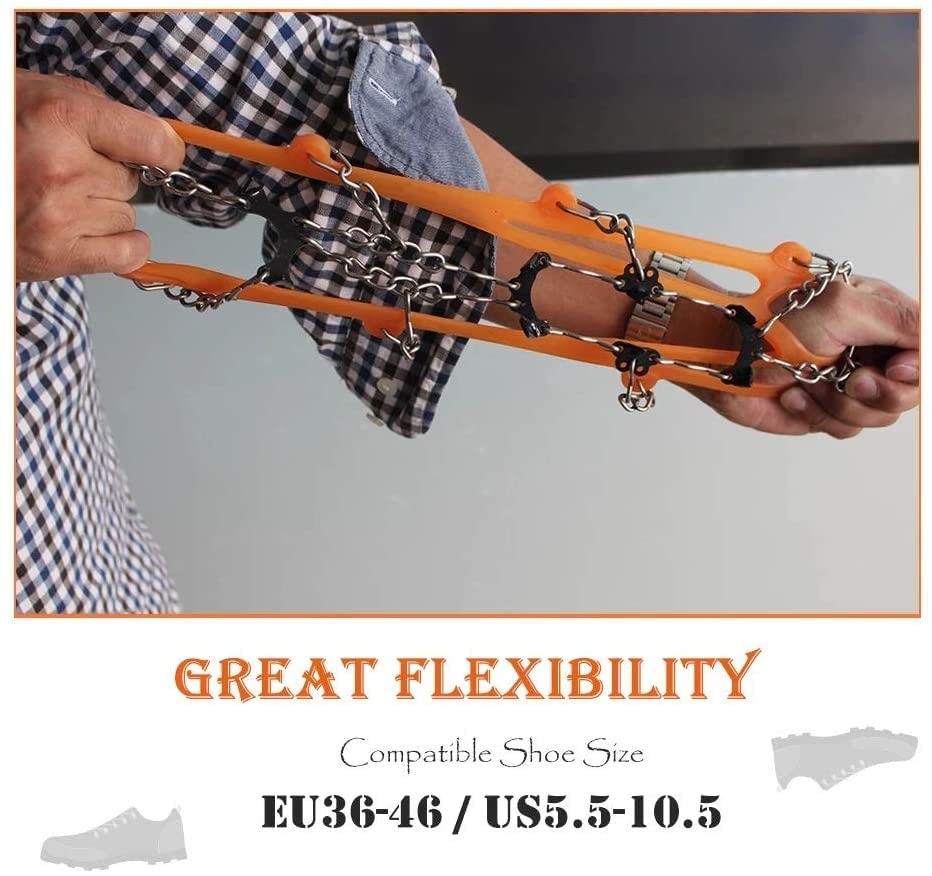 Image of Ice Snow Grips Pairs 8 Teeth Crampons Steel Slip-Resistant Shoes Cover Outdoor Ski Ice Snow Hiking Rock Climbing Crampons