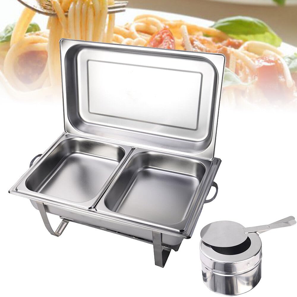 Chafing Dish 7,5 L Acero Inoxidable Calientaplatos Calentador de alimentos Buffet Recipiente para Catering Buffet Party